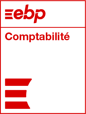 Sigle EBP Comptabilité de couleur rouge